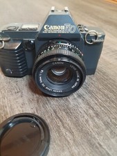 Canon T-70 SLR Film Camera With Canon FD 50mm 1:1.8 Lens untested