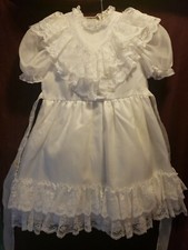 VTG 70s Little Princess Girls Frilly Prairie Dress Ruffled Victorian 8