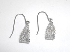 DANGLE BEADED EARRINGS -LOOP DESIGN STERLING WITH STAINLESS STEEL WIRES GORGEOUS