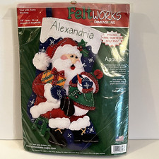 Dimensions Felt Christmas Stocking Kit Santa Visit Applique Sequin 8147 NEW '06