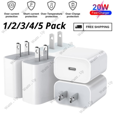 Bulk Lot PD 20W USB-C Wall Charger Type C Power Adapter For iPhone iPad Android
