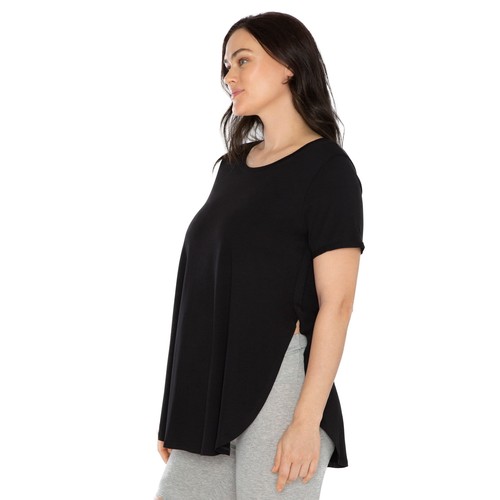 Kindly Yours Nursing T-Shirt Women's S/M Black Maternity Cotton Short Sleeve - Picture 4 of 4