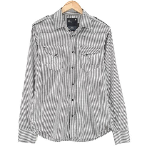 Chemise Homme Lightning Bolt Noire – Manches Longues, Coton, Poches, Taille M