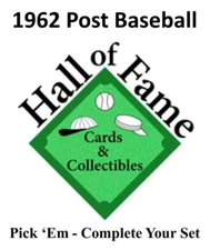1962 Post Baseball Pick Your Card/Finish Your Set (1-200) G2