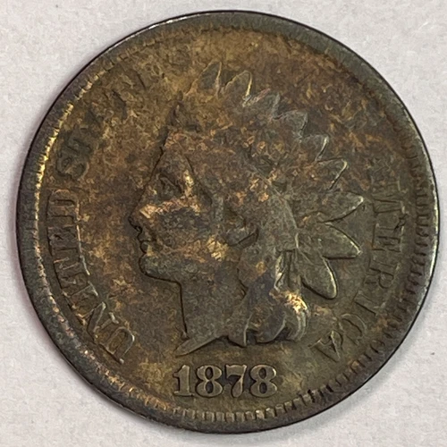 1878 Indian Head Cent Fine F Coin #20079