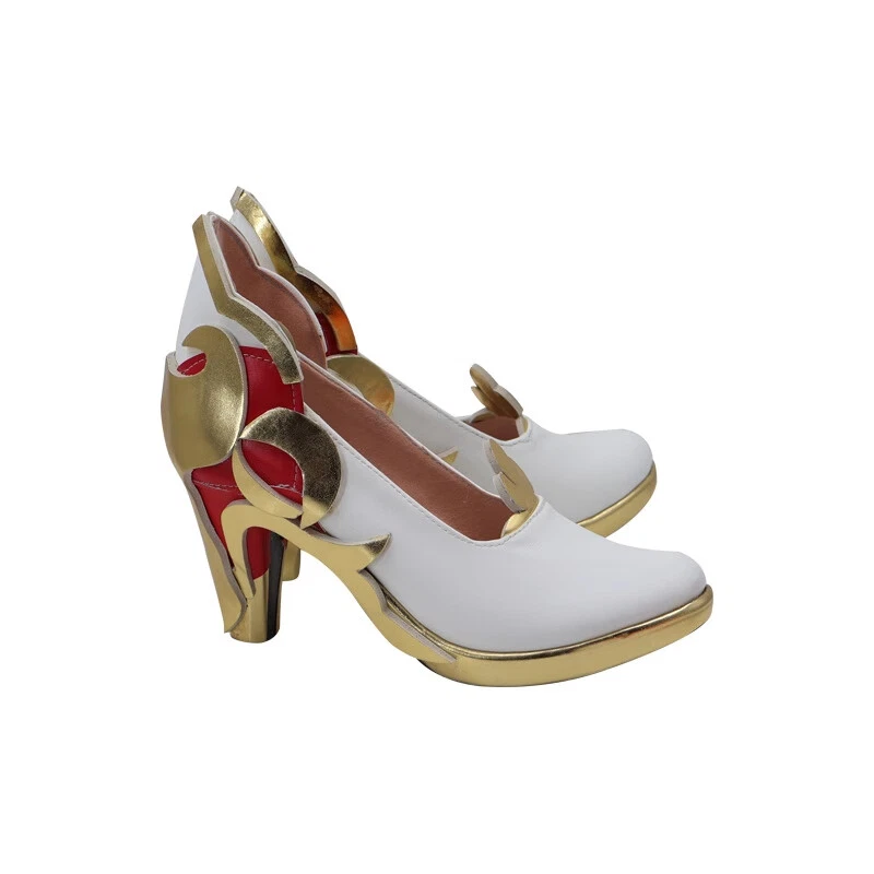 Honkai Impact 3 Elysia Blanco Dorado Zapatos con disfraces 9 cm Tacones Altos Zapatos de Rendimiento Foto 3 de 4