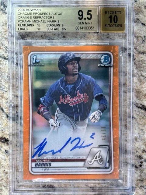 Bowman Chrome Michael Harris ORANGE /25 Refractor Auto BGS 9,5/10!!