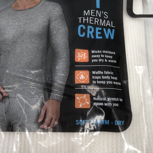 FRUIT OF THE LOOM Men's Thermal Crew Long Sleeve Shirt *Pack of 3* Natural NEW M - Picture 4 of 8