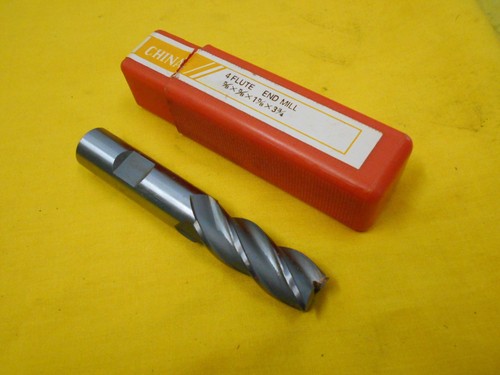 NEW HSS ENDMILL 5/8" x 5/8" dia x 1 5/8" LOC 4 flute mill cutter cutting tool - Afbeelding 1 van 2
