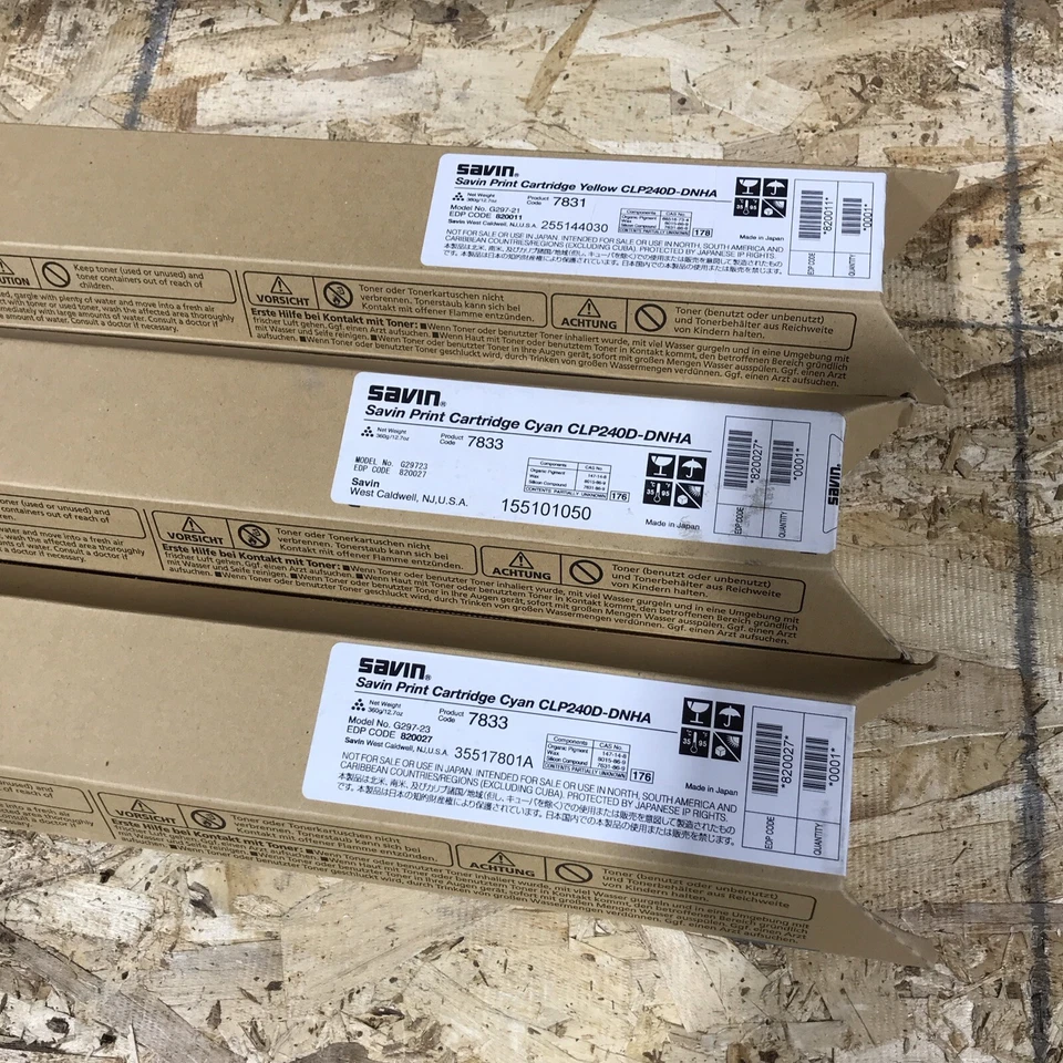 ¡Lote de 3! 1x 7831 2x 7833 SAVIN CLP240D-DNHA CARTUCHO DE IMPRESIÓN MAGENTA Y AMARILLO 'S Foto 2 de 2