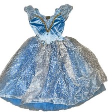 Costume Gallery Blue/Gold Cinderella Look Ballet Dance Gown Large Child