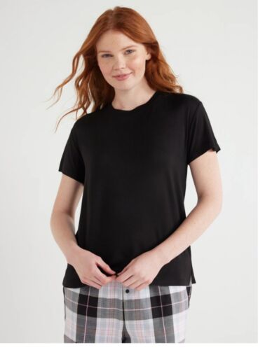 Joyspun Women's Black Short Sleeve Knit Sleep T-Shirt Size XL (16-18) NEW - Picture 4 of 8