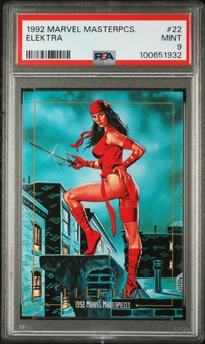 1992 Marvel Masterpieces #22 Elektra PSA 9 MINT - Freshly Graded!