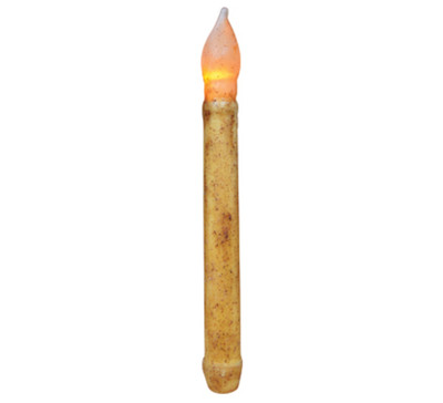 9'' Burnt Ivory LED Taper Candle