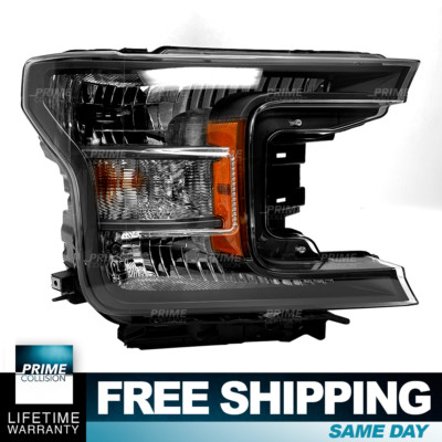 Headlight Assembly Right Passenger Side for 18 19 20 Ford F-150 Black