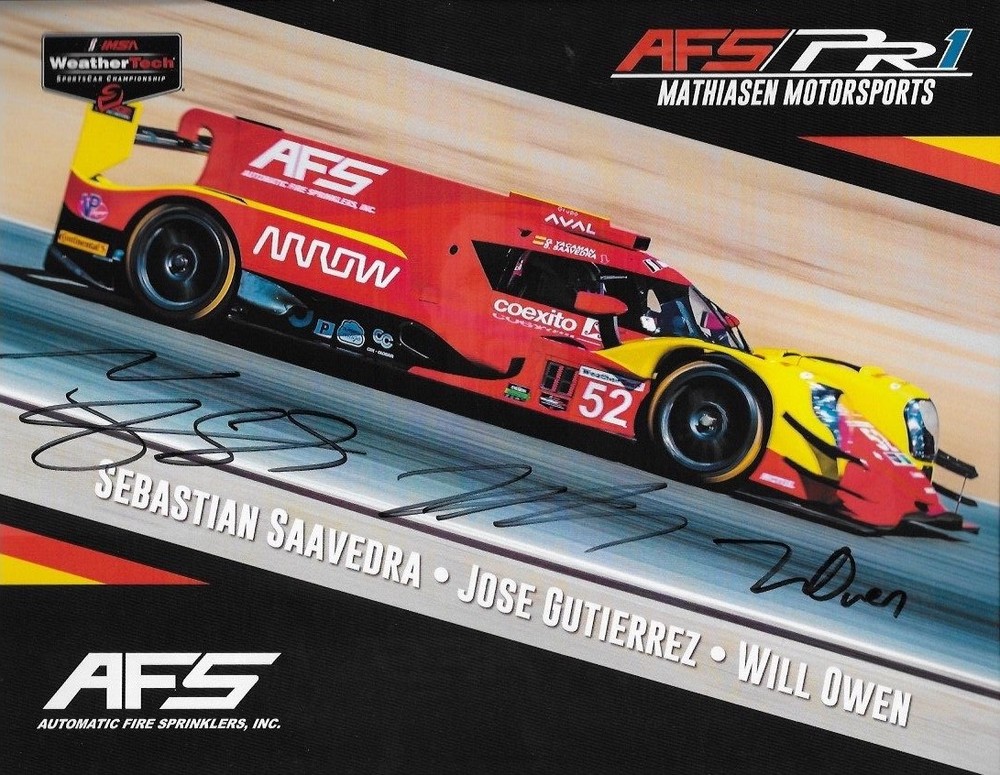 SIGNED 2018 AFS Motorsports Le Mans IMSA Postcard Saavedra Gutierrez Owen  