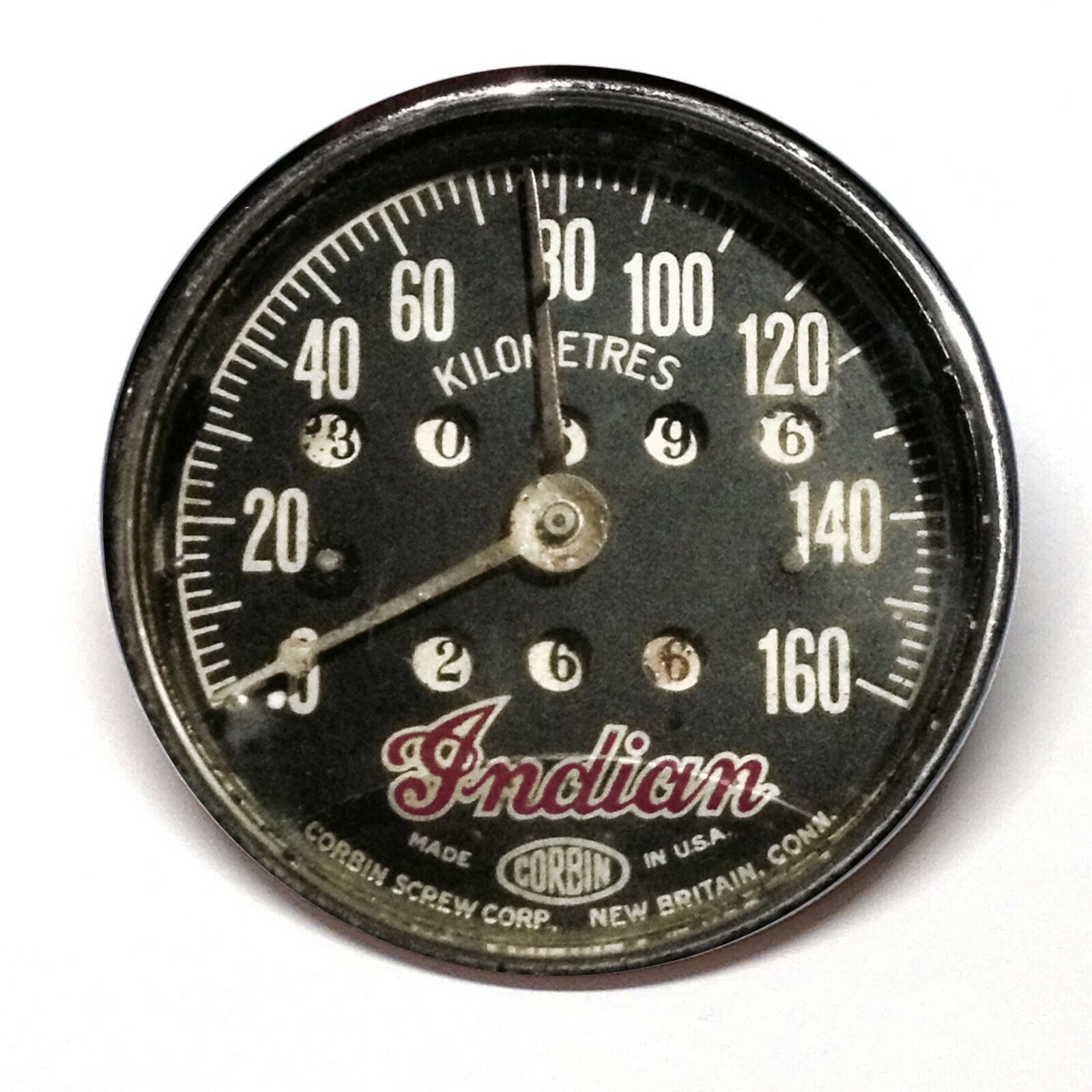 Indian Motorcycle Speedometer Advertising Pocket Mirror Vintage