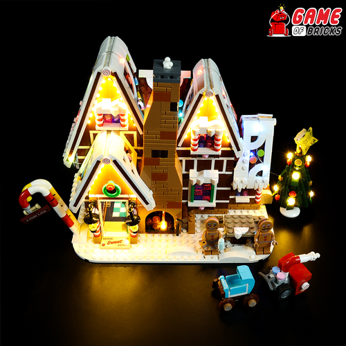 LED Light Kit for Gingerbread House - Compatible with LEGO® 10267 Set (Remote) - Picture 6 of 12