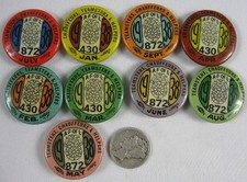 9 Vintage Pin Button Collection 1938 A F of L Chauffeurs Teamsters Union