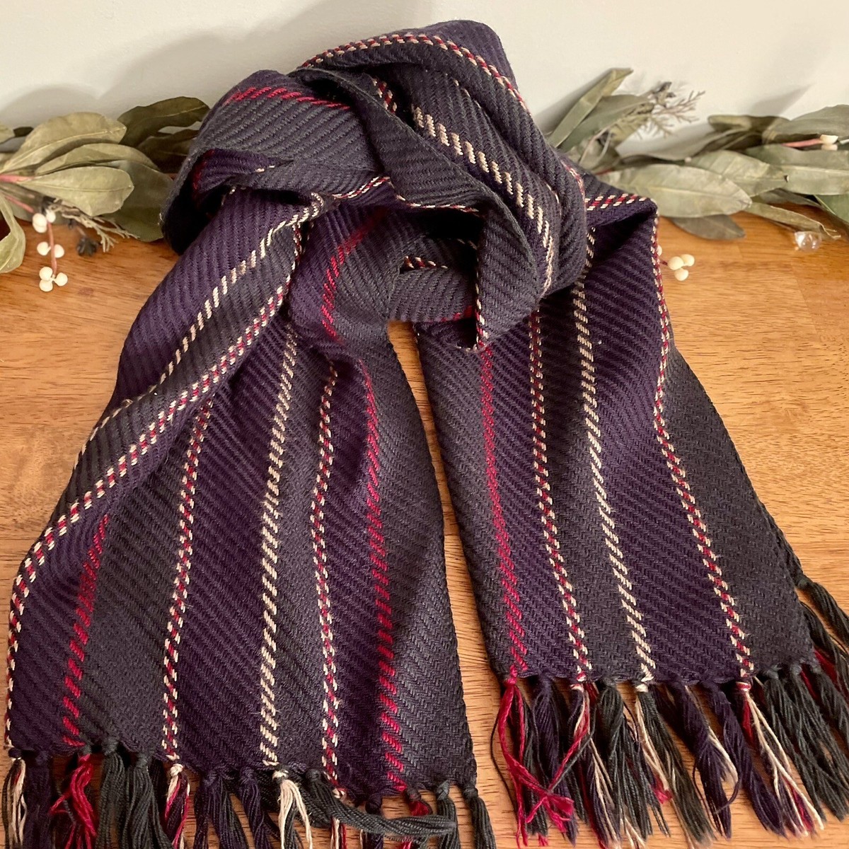 The J. Peterman Company Scarf 95% Wool 5% Silk Multicolor The J. Peterman Company Scarf 95% Wool 5% Silk Multicolor
