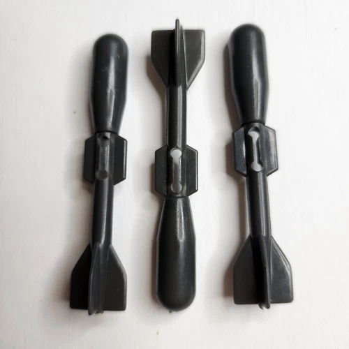 1983 Vtg Gi Joe Dragonfly Missile Bomb x3 Gray Vehicle Parts Piece Hasbro