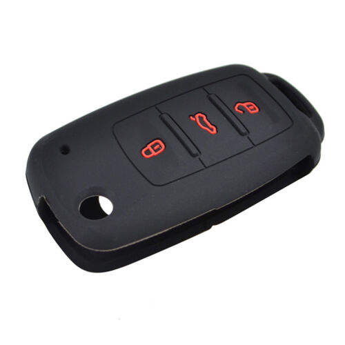 For VW Polo Golf Passat Tiguan Jetta Silicone Key Case Remote Fob Cover 3 Button - Picture 4 of 6