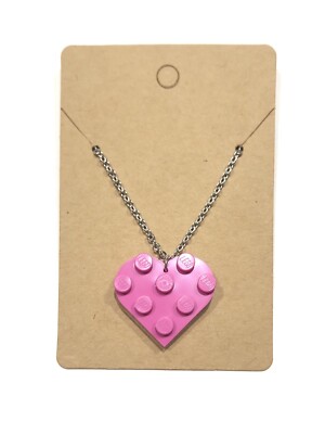 Custom Pink Heart Lego Necklace 