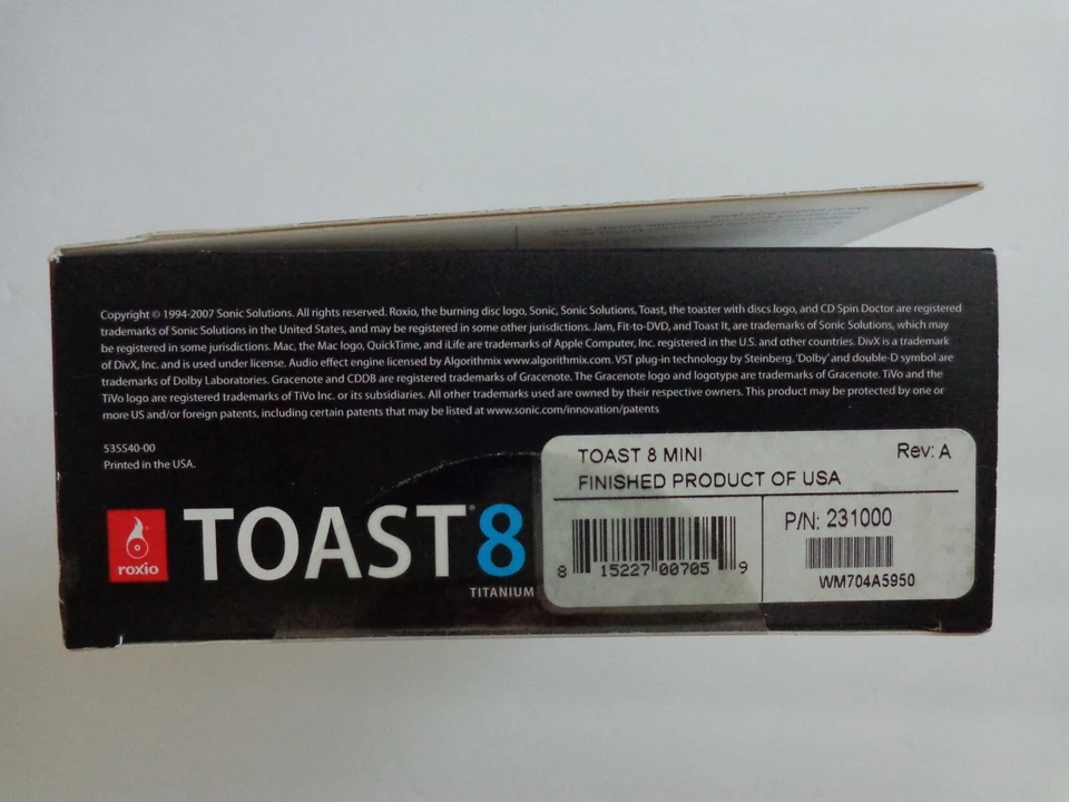 Roxio Toast® 8 Titanium for MAC - 231000   (BRAND NEW, SEALED) - Image 3 of 4