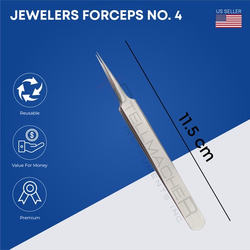 Jewelers forceps No. 4 & No5 overall length 11.5 cm - Picture 4 of 5