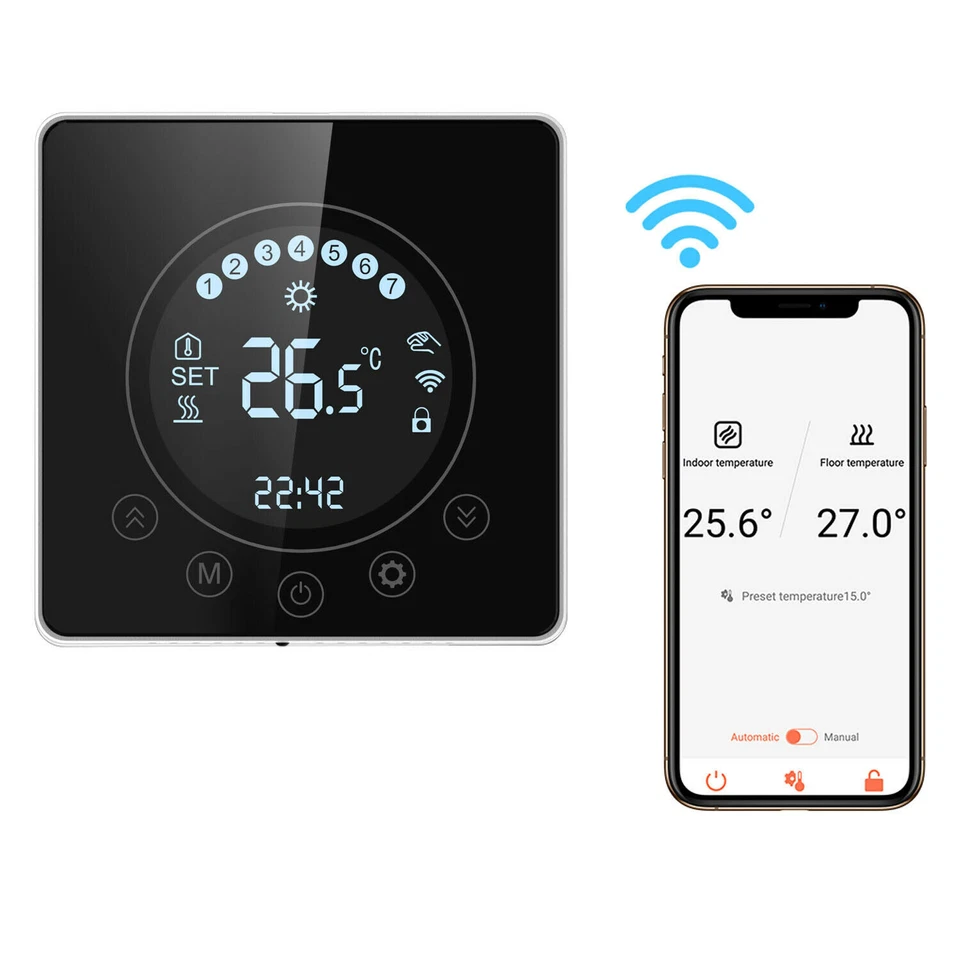 Smart WIFI Raumthermostat Thermostat Fußbodenheizung Wandheizung Temperaturre DE - Bild 2 von 4