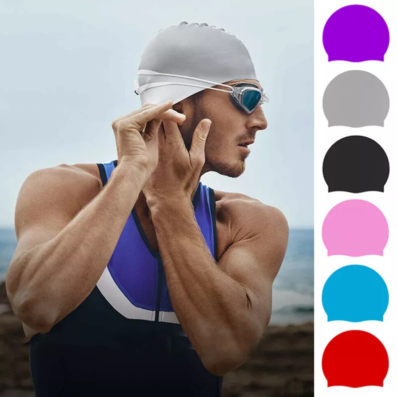 Swimming Pool Cap Unisex Adult Kids Children Silicone Swim Hat Waterproof Shower