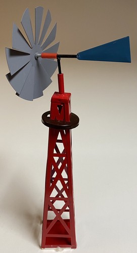 Lemax 1995 Christmas Village Red Metal Windmill Farm Accessory 11 Inches Used - Picture 2 of 8