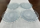 Vintage Anchor Hocking Blue Bubble Depression Glass Small Plates x4