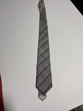 Christian Dior Vintage Men's Tie Plaid Check Gray Blue Red Made In USA