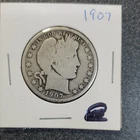 1907 Barber Half Dollar 50C Silver Circulated US Coin 0.9 Fine Silver #300