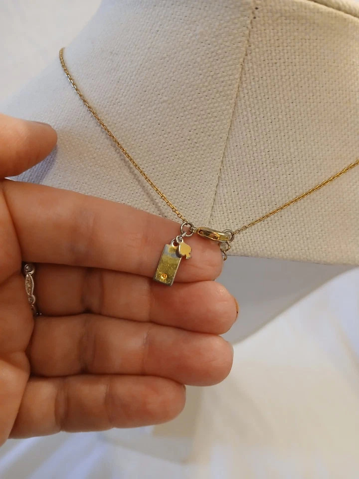 Kate Spade Pineapple Passion Mini Pave Crystal Necklace 18"-20" Gold Tone - Image 4 of 4