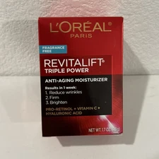 L'Oréal Revitalift Triple Power Anti-aging Moisturizer  1.7 fl oz Retinol Vit-c
