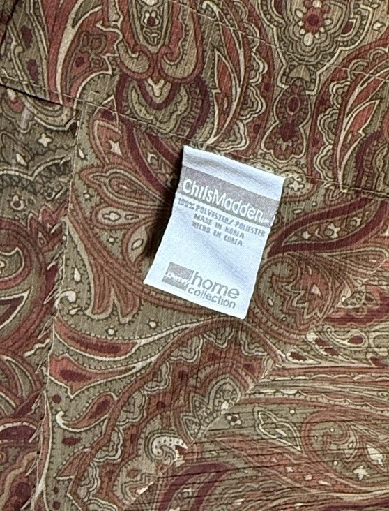 Juego de 4 paneles de cortinas de ventana Chris Madden y cenefa Swag estampado rojo cortinas de lujo Foto 4 de 4