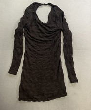 Free People Paulie Mini Dress Women's Size Large Brown Hot Fudge