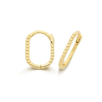9ct Gelbgold Quadratisch Huggies Ohrring