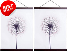 2 Pack Magnetic Poster Hanger 12" Light Wood Frame for Canvas Art Prints - US