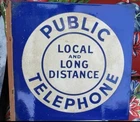 Vintage Porcelain TELEPHONE Flange SIGN - Advertising Collectible