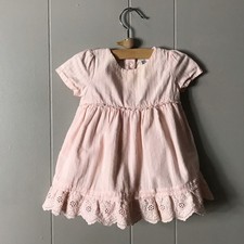 BABY B'GOSH PINK EYELET LACE HEM DRESS TODDLER GIRLS SIZE 9MONTHS