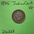 1895 Indian Head Cent / Penny 1c Vg Very Good