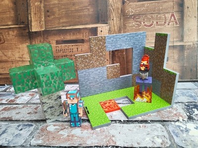 Minecraft Birkenwald Spielset mit brennender Hexe