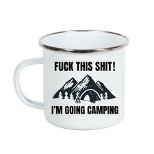Funny Camping Mug, Enamel Travel Cup, Gifts For Campers, Birthday, Christmas