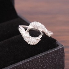 Semi Mount Ring Stone Setting Size 9X7 MM Oval Shape 925 Sterling Silver Jewelry