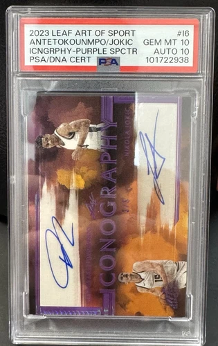 Jokic/Giannis 3/5 Iconography Purple Spectrum PSA/DNA CERT GEM MINT 10 AUTO 10 