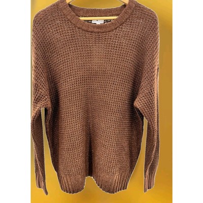 NWT True Craft Spring Sweater Brown Tunic Open Knit Lightweight Comfy Small A119