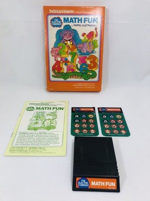 Math Fun (Intellivision 1979) Complete In Box CIB  Game W Manual Overlays Tested